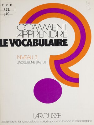 cover image of Comment apprendre le vocabulaire
